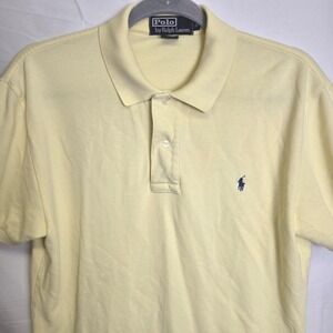 Vtg Polo By Ralph Lauren‎ Short Sleeve 100% Cotton Polo, Yellow, Men's Small